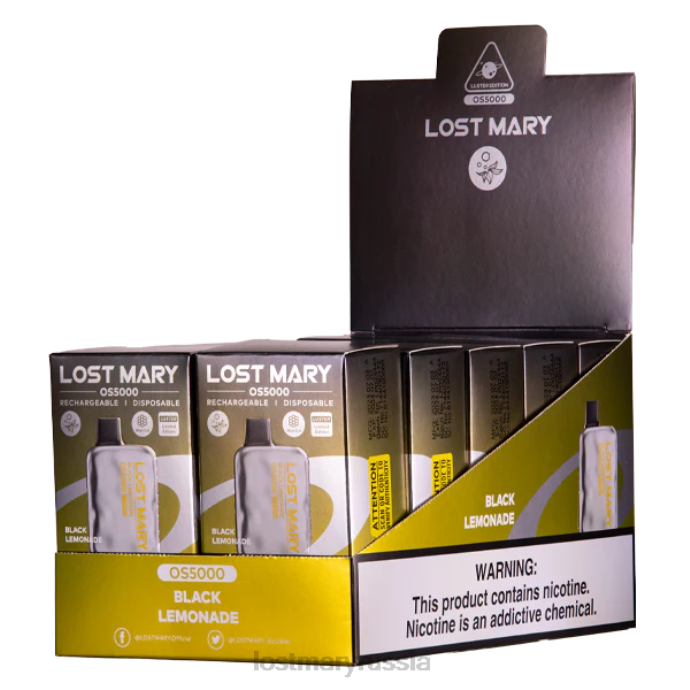 Потерянная Мэри OS5000 блеск черный лимонад 0R2V8 -LOST MARY Price Vape